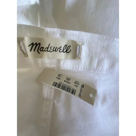 Madewell High Rise Skinny Crop Jeans White Button Front Womens 35 P New I105 - Picture 6 of 6